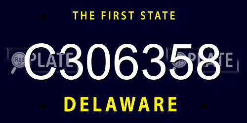 C306358 Delaware License Plate