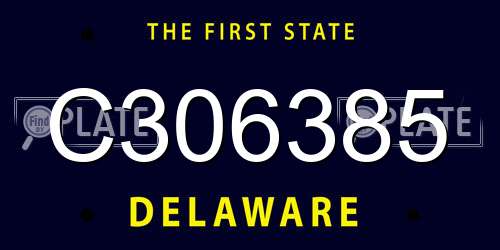 C306385 Delaware License Plate