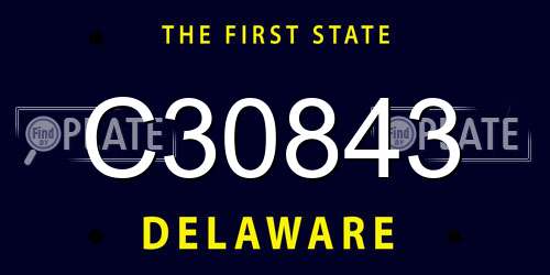 C30843 Delaware License Plate