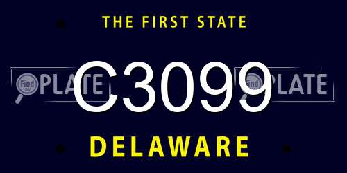 C3099 Delaware License Plate