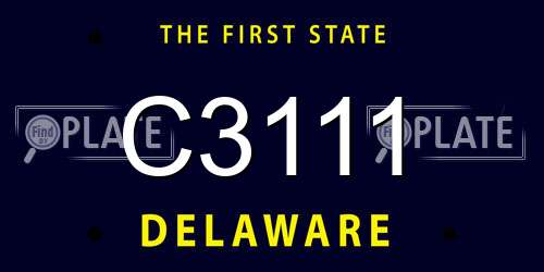 C3111 Delaware License Plate
