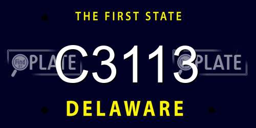 C3113 Delaware License Plate