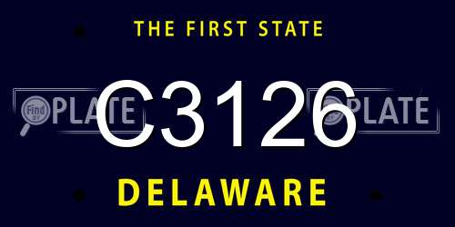 C3126 Delaware License Plate