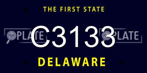 C3133 Delaware License Plate