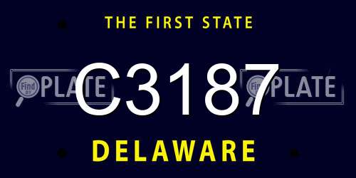 C3187 Delaware License Plate