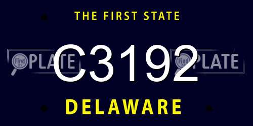 C3192 Delaware License Plate