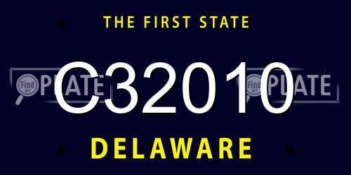 C32010 Delaware License Plate