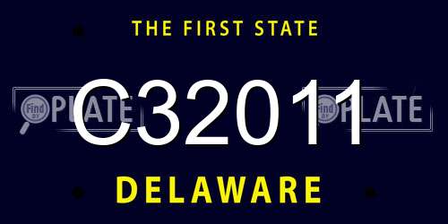 C32011 Delaware License Plate