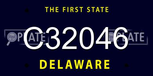 C32046 Delaware License Plate
