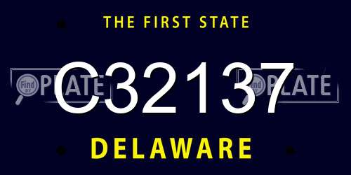 C32137 Delaware License Plate