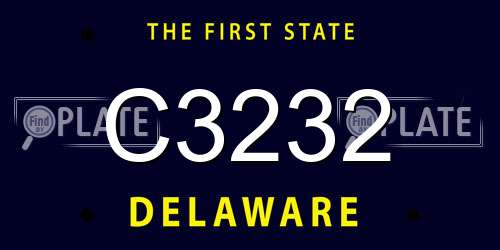 C3232 Delaware License Plate