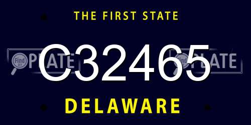 C32465 Delaware License Plate