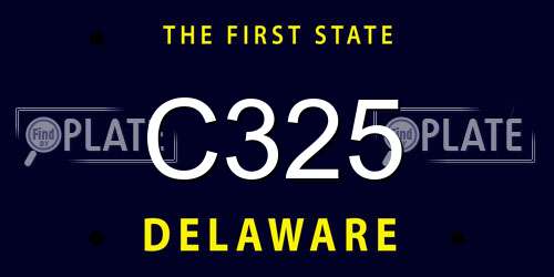 C325 Delaware License Plate