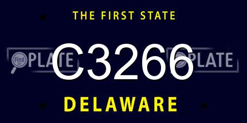 C3266 Delaware License Plate