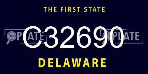 C32690 Delaware License Plate
