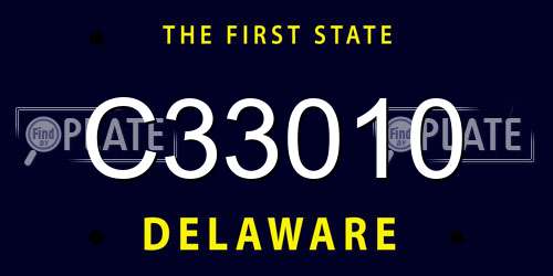 C33010 Delaware License Plate