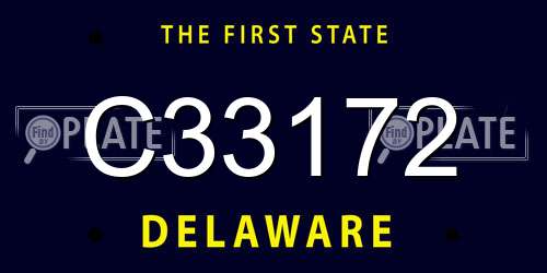 C33172 Delaware License Plate