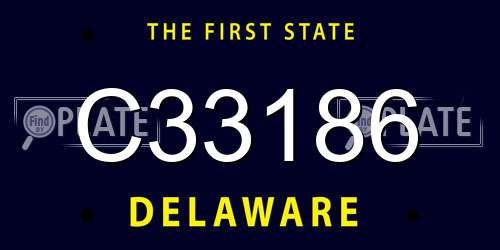 C33186 Delaware License Plate