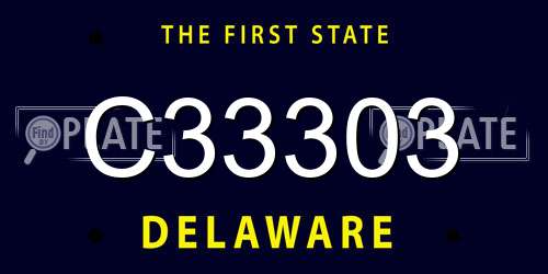 C33303 Delaware License Plate