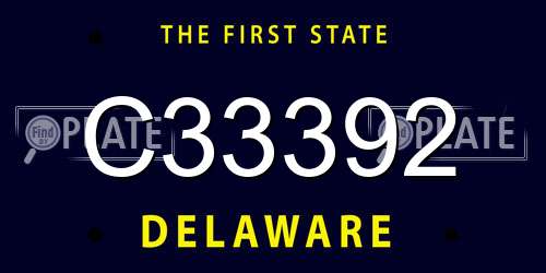 C33392 Delaware License Plate