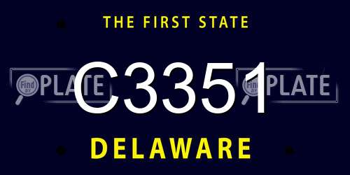 C3351 Delaware License Plate