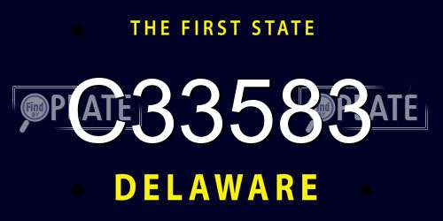 C33583 Delaware License Plate