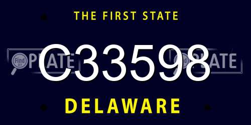 C33598 Delaware License Plate
