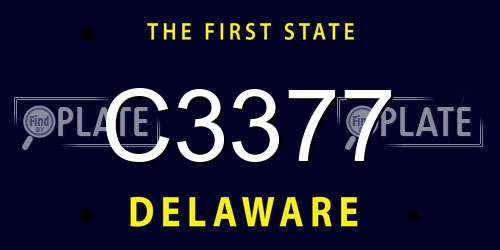 C3377 Delaware License Plate