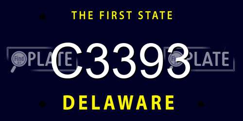 C3393 Delaware License Plate