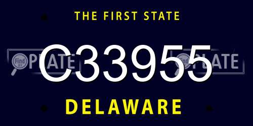 C33955 Delaware License Plate