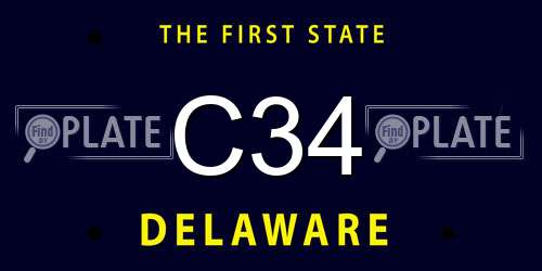 C34 Delaware License Plate