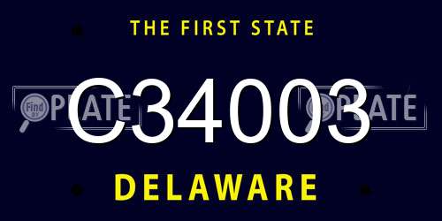 C34003 Delaware License Plate