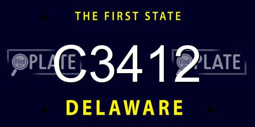 C3412 Delaware License Plate
