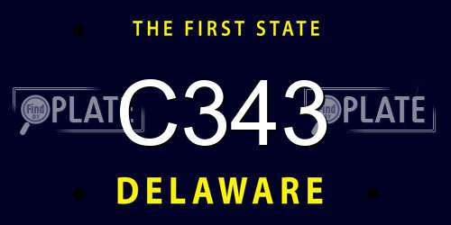 C343 Delaware License Plate