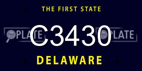 C3430 Delaware License Plate