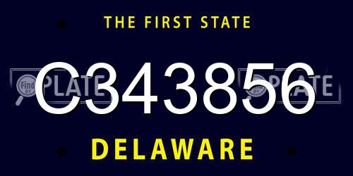 C343856 Delaware License Plate