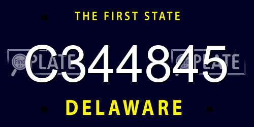 C344845 Delaware License Plate