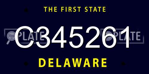 C345261 Delaware License Plate