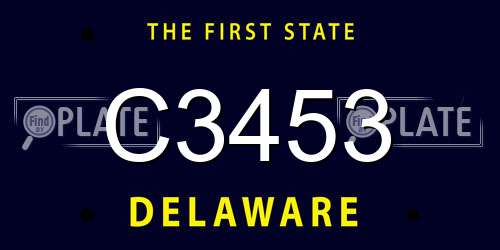 C3453 Delaware License Plate