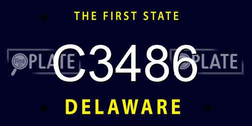C3486 Delaware License Plate