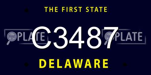 C3487 Delaware License Plate