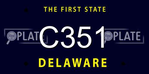 C351 Delaware License Plate