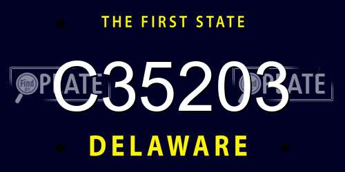 C35203 Delaware License Plate