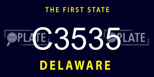 C3535 Delaware License Plate