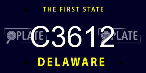 C3612 Delaware License Plate
