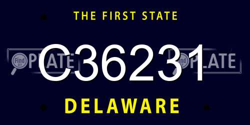 C36231 Delaware License Plate