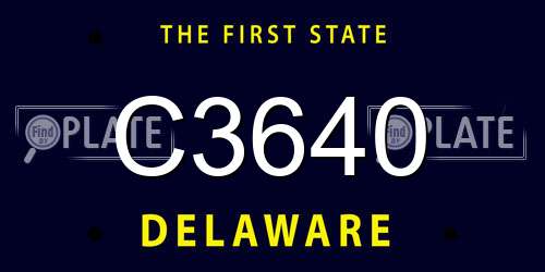 C3640 Delaware License Plate