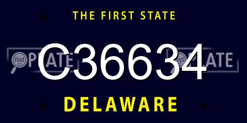 C36634 Delaware License Plate
