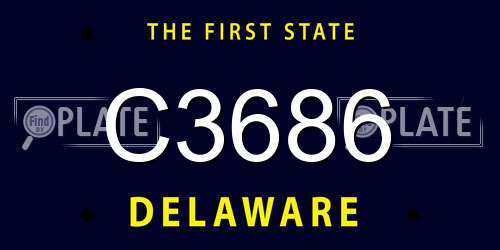 C3686 Delaware License Plate