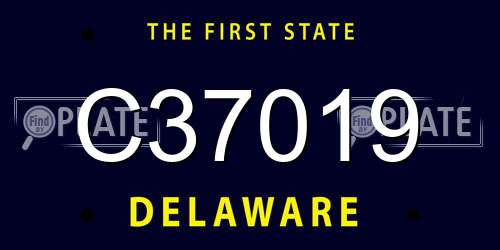 C37019 Delaware License Plate
